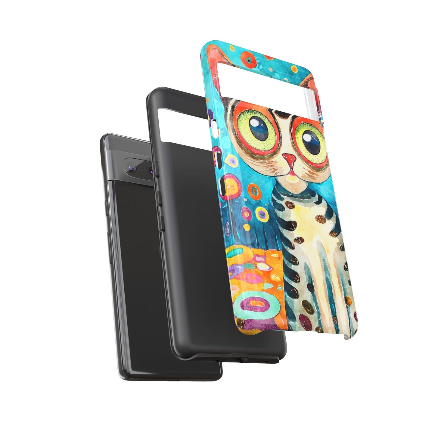 Here Kitty Kitty, Colorful Cat Phone Case - Unique Artistic Design for Cat Lovers