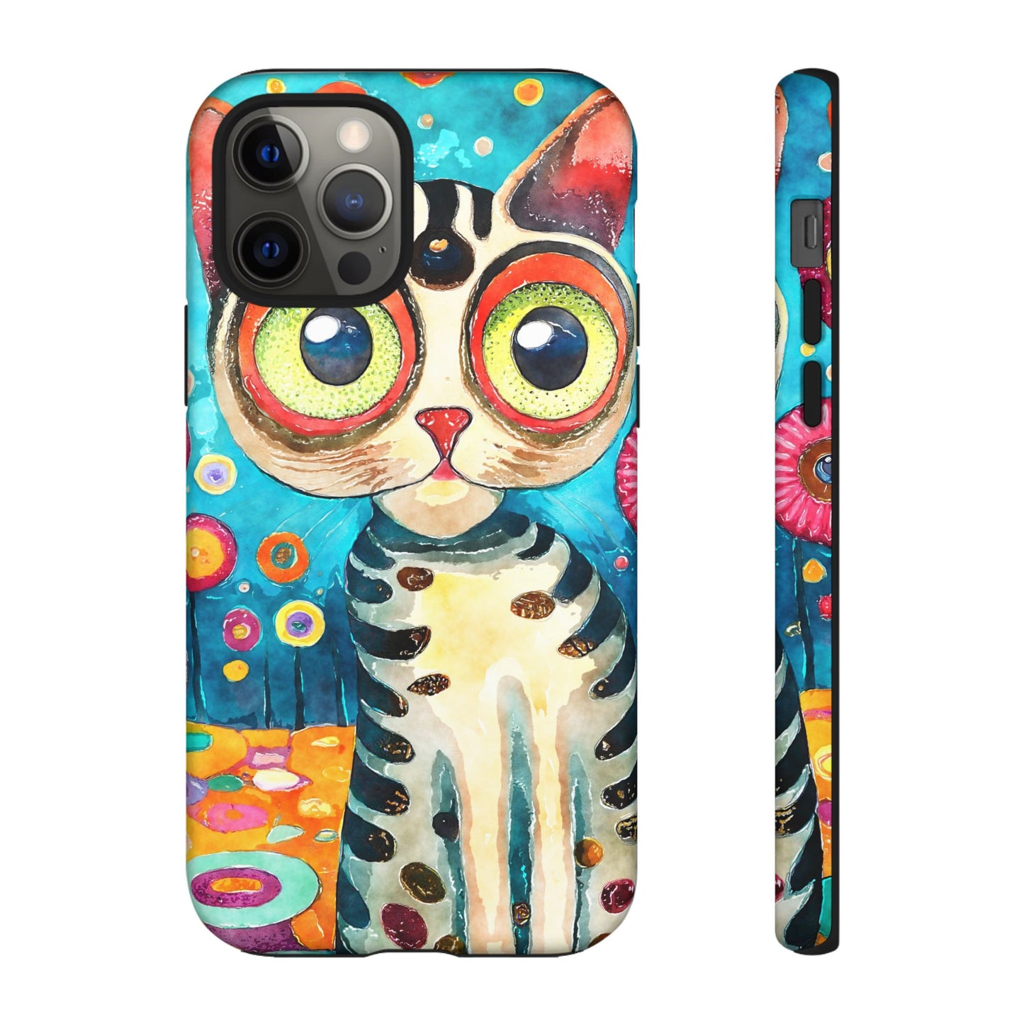 Here Kitty Kitty, Colorful Cat Phone Case - Unique Artistic Design for Cat Lovers