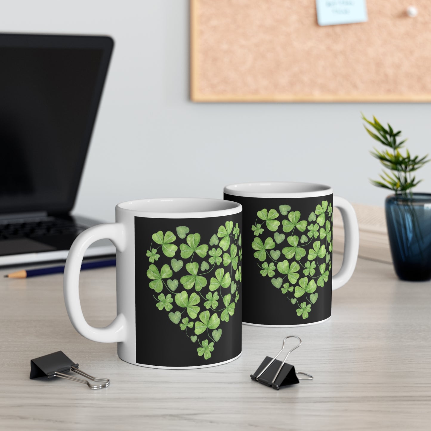 Shamrock Heart Custom Created Ceramic Mug 11oz