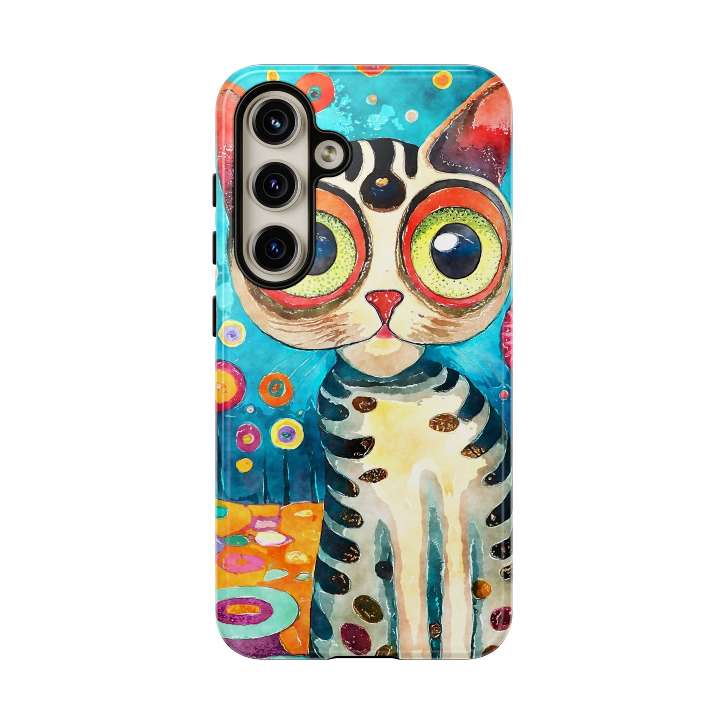 Here Kitty Kitty, Colorful Cat Phone Case - Unique Artistic Design for Cat Lovers