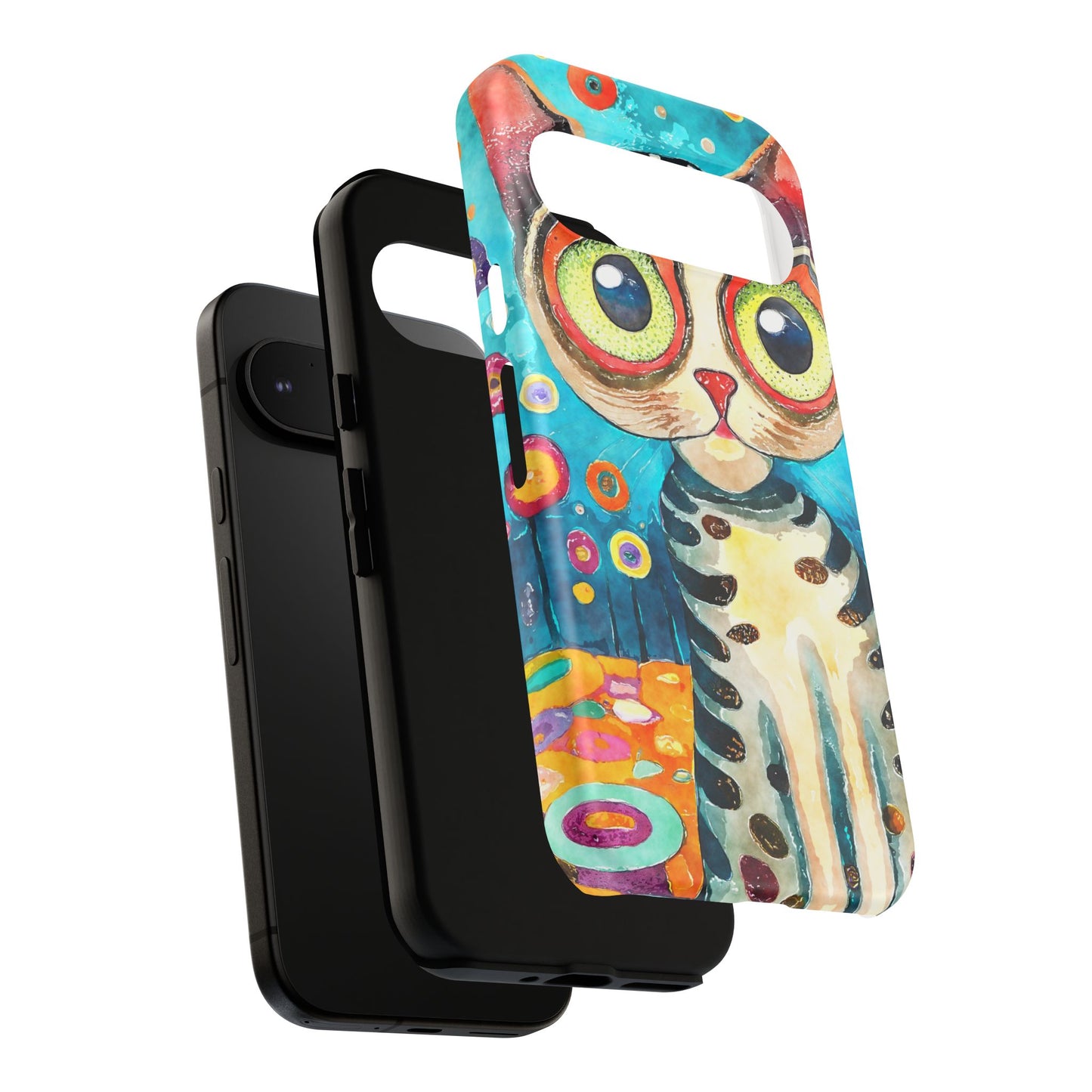 Here Kitty Kitty, Colorful Cat Phone Case - Unique Artistic Design for Cat Lovers