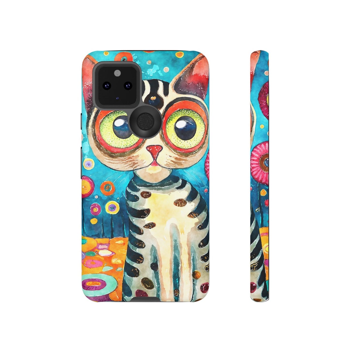 Here Kitty Kitty, Colorful Cat Phone Case - Unique Artistic Design for Cat Lovers