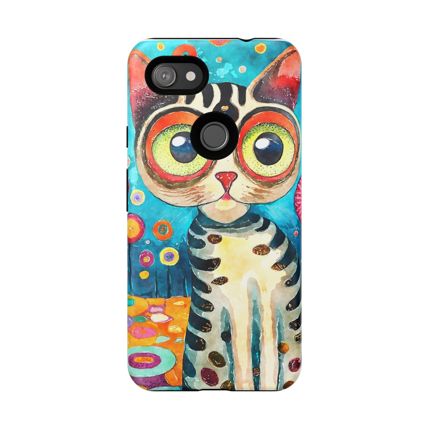 Here Kitty Kitty, Colorful Cat Phone Case - Unique Artistic Design for Cat Lovers