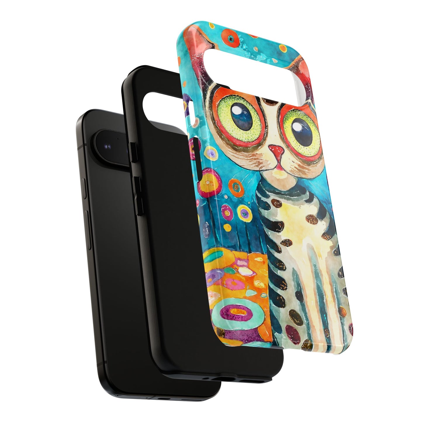 Here Kitty Kitty, Colorful Cat Phone Case - Unique Artistic Design for Cat Lovers