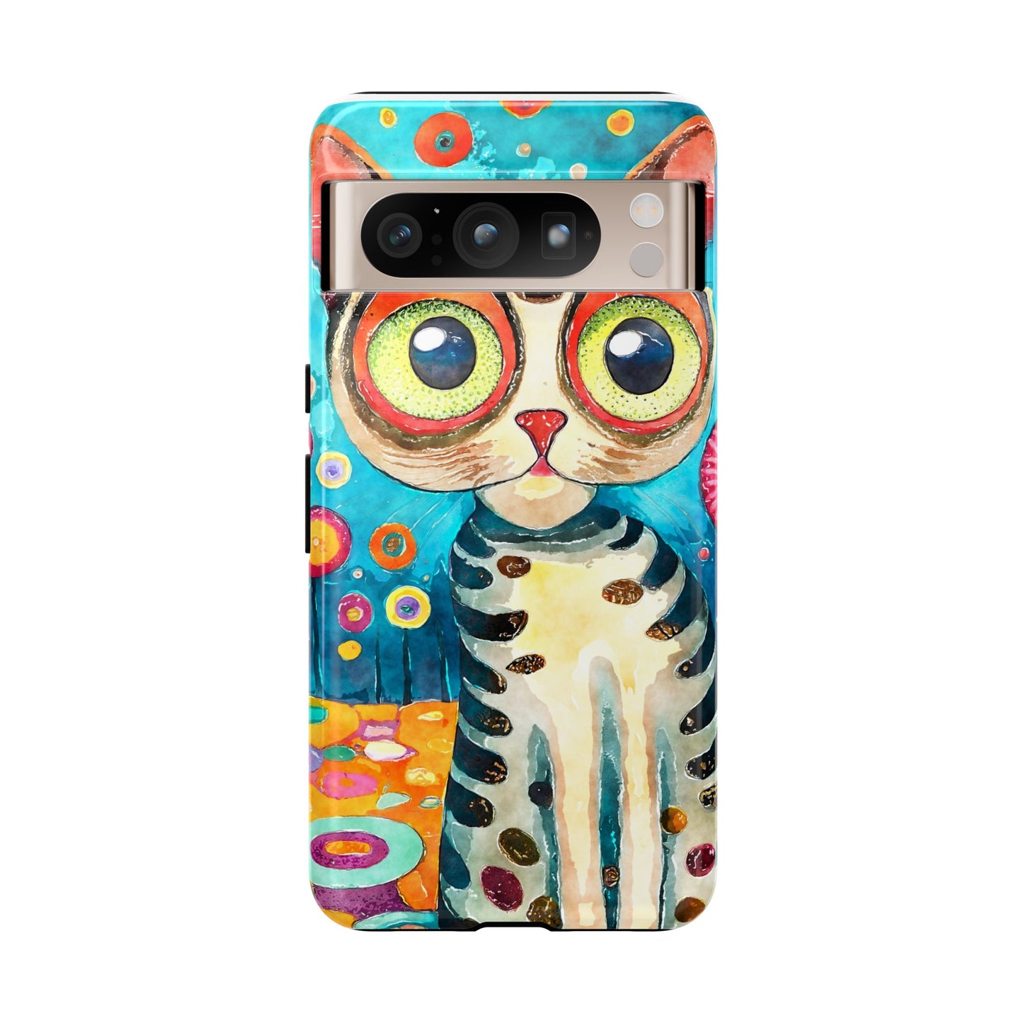 Here Kitty Kitty, Colorful Cat Phone Case - Unique Artistic Design for Cat Lovers