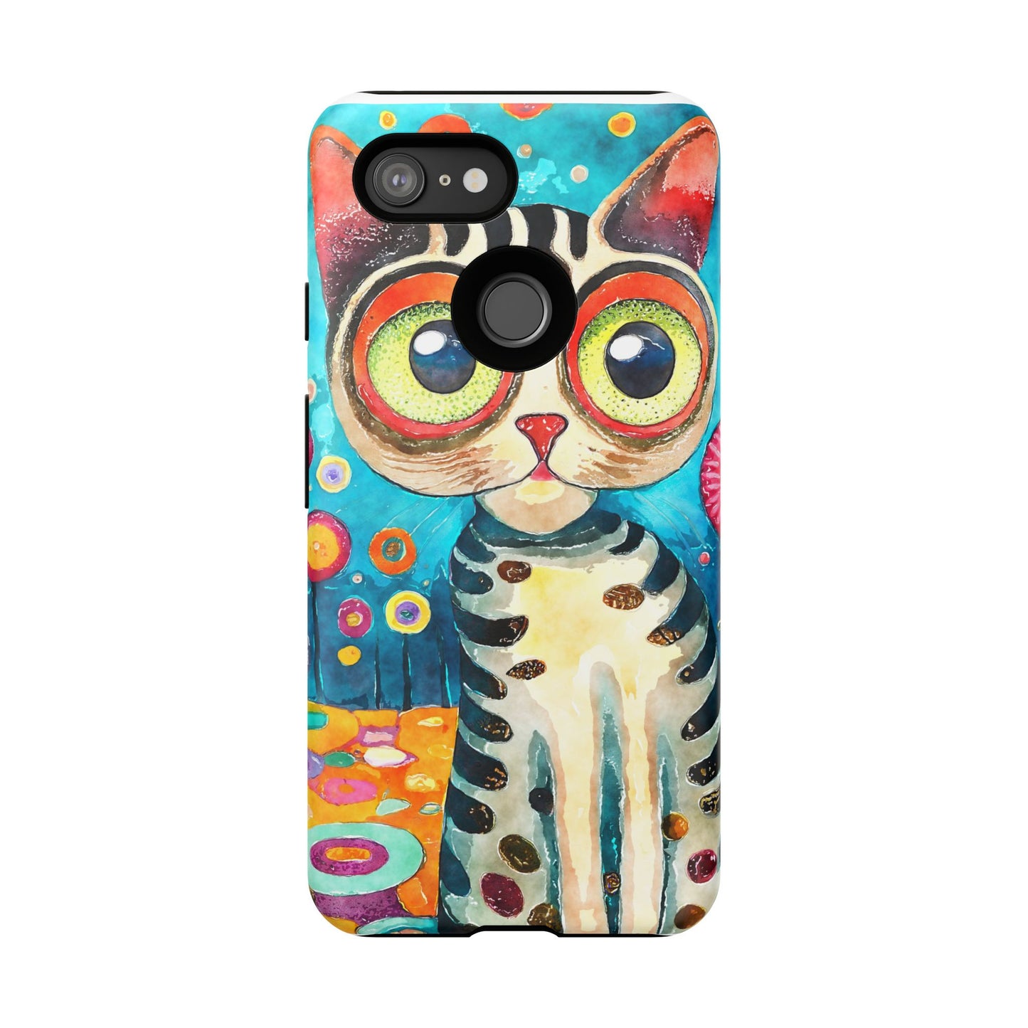 Here Kitty Kitty, Colorful Cat Phone Case - Unique Artistic Design for Cat Lovers