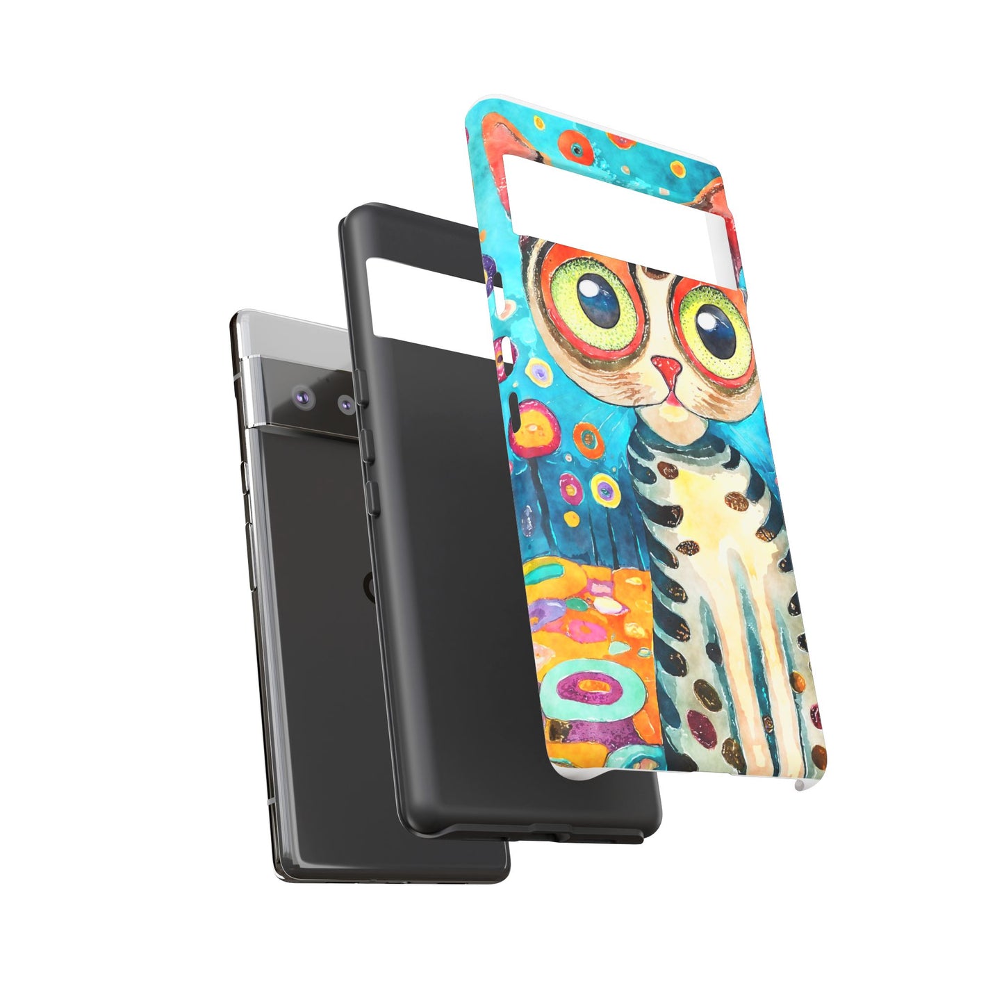 Here Kitty Kitty, Colorful Cat Phone Case - Unique Artistic Design for Cat Lovers