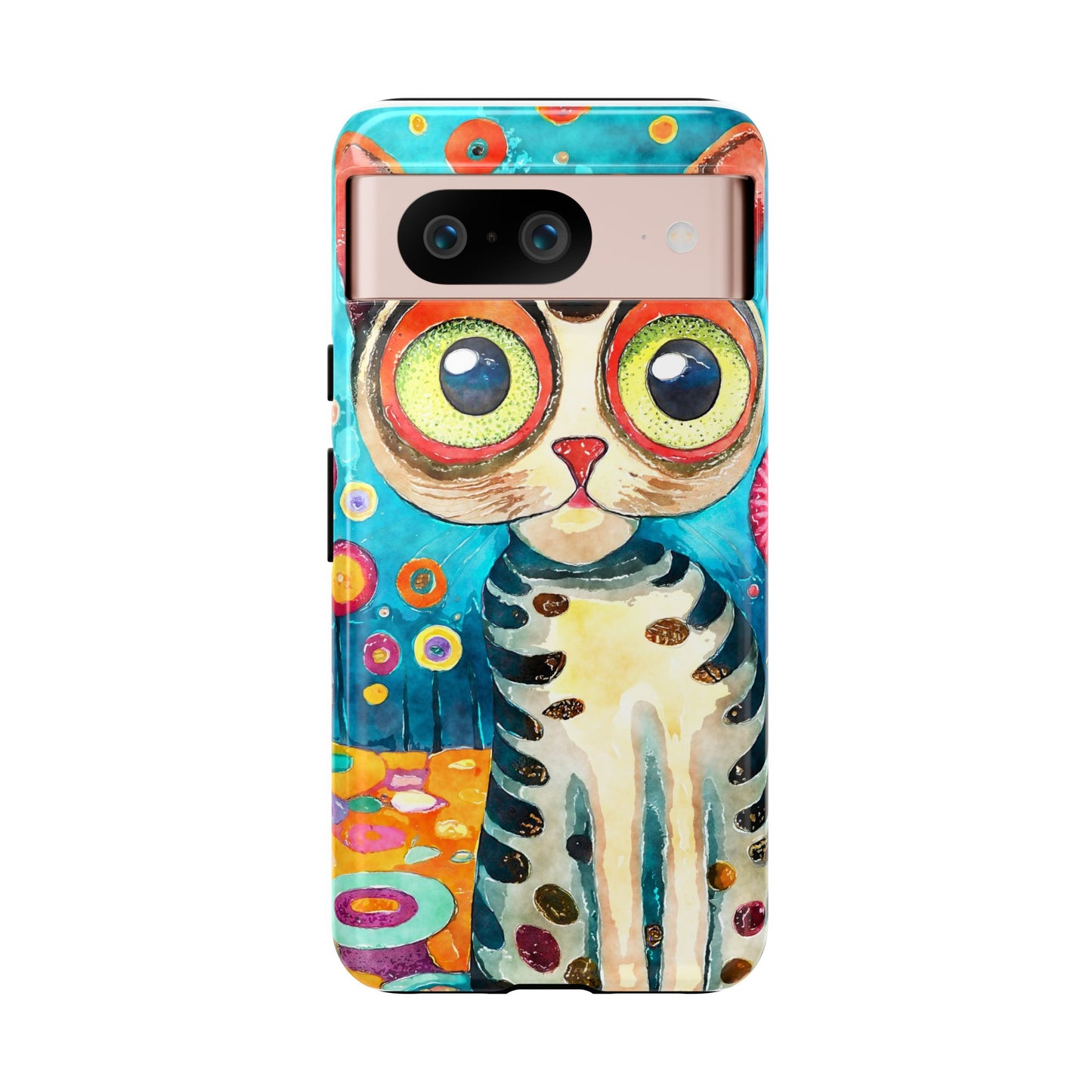 Here Kitty Kitty, Colorful Cat Phone Case - Unique Artistic Design for Cat Lovers