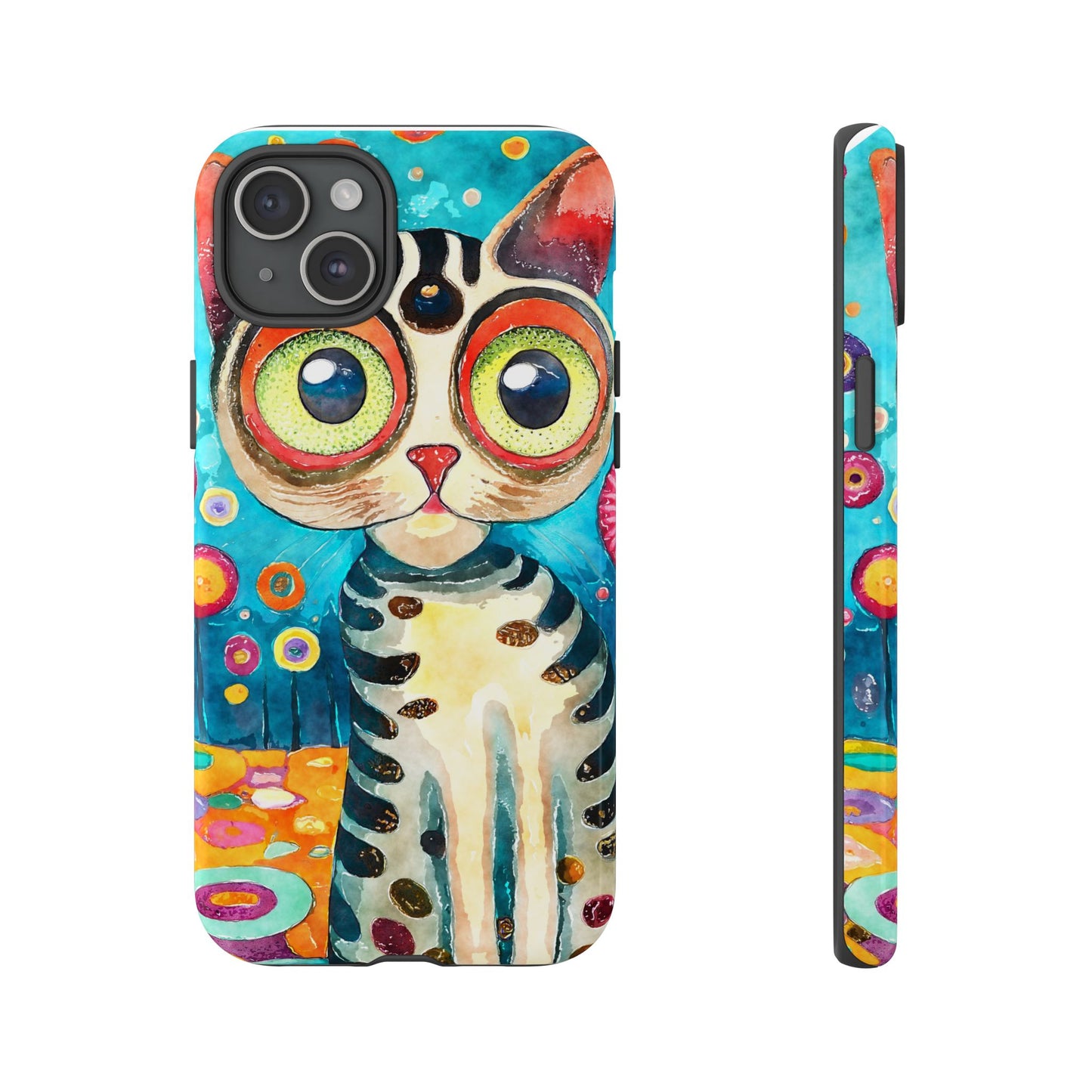 Here Kitty Kitty, Colorful Cat Phone Case - Unique Artistic Design for Cat Lovers