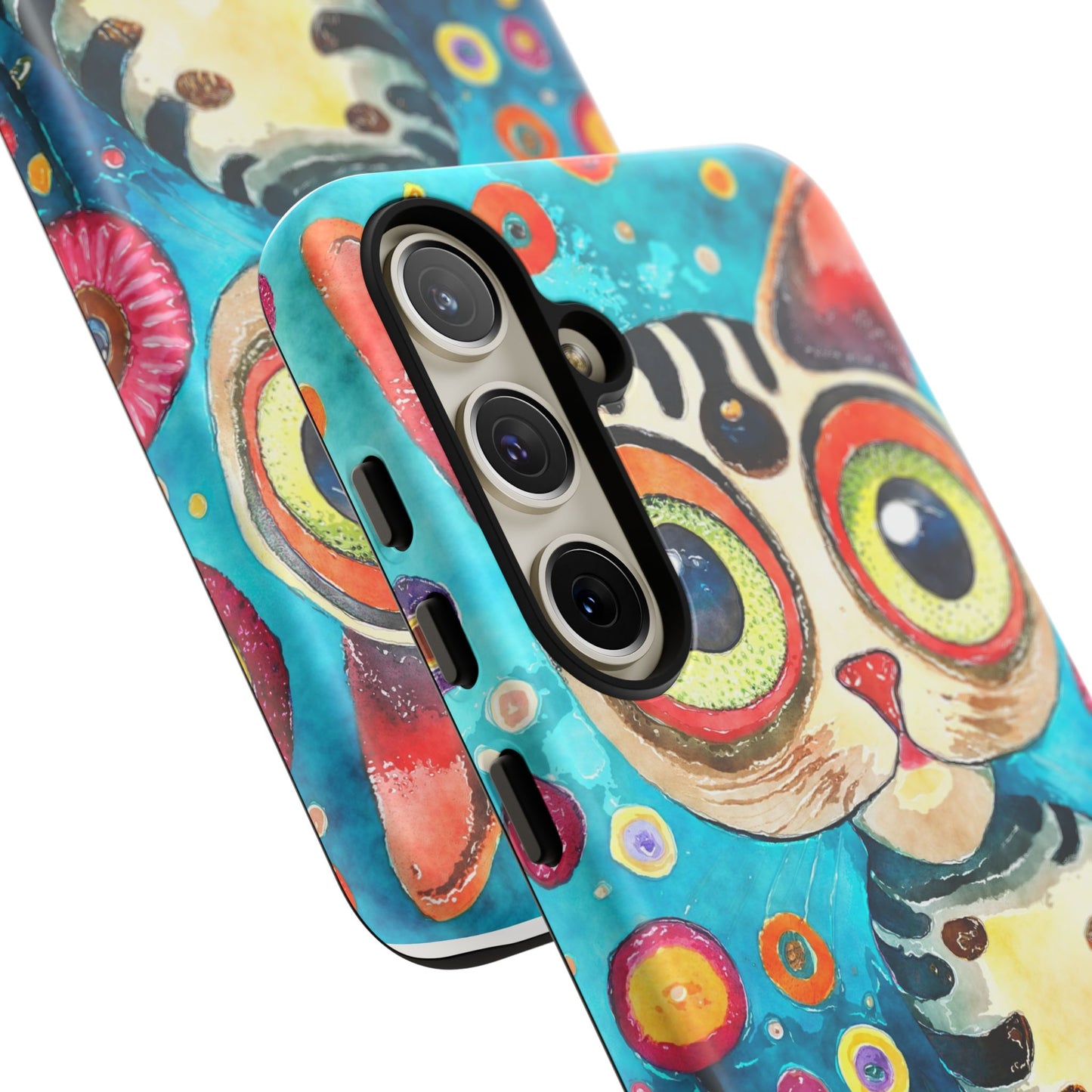 Here Kitty Kitty, Colorful Cat Phone Case - Unique Artistic Design for Cat Lovers