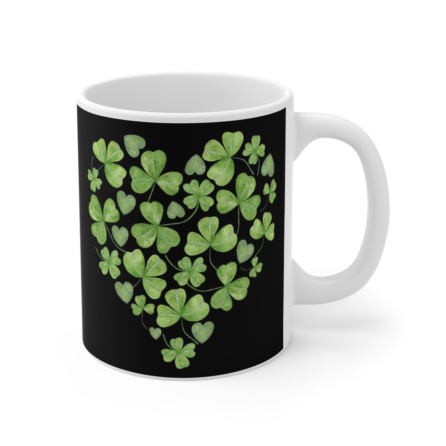 Shamrock Heart Custom Created Ceramic Mug 11oz