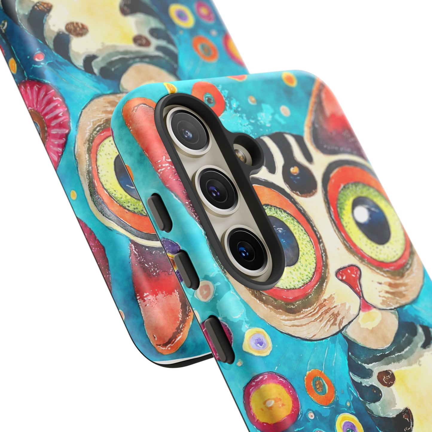 Here Kitty Kitty, Colorful Cat Phone Case - Unique Artistic Design for Cat Lovers