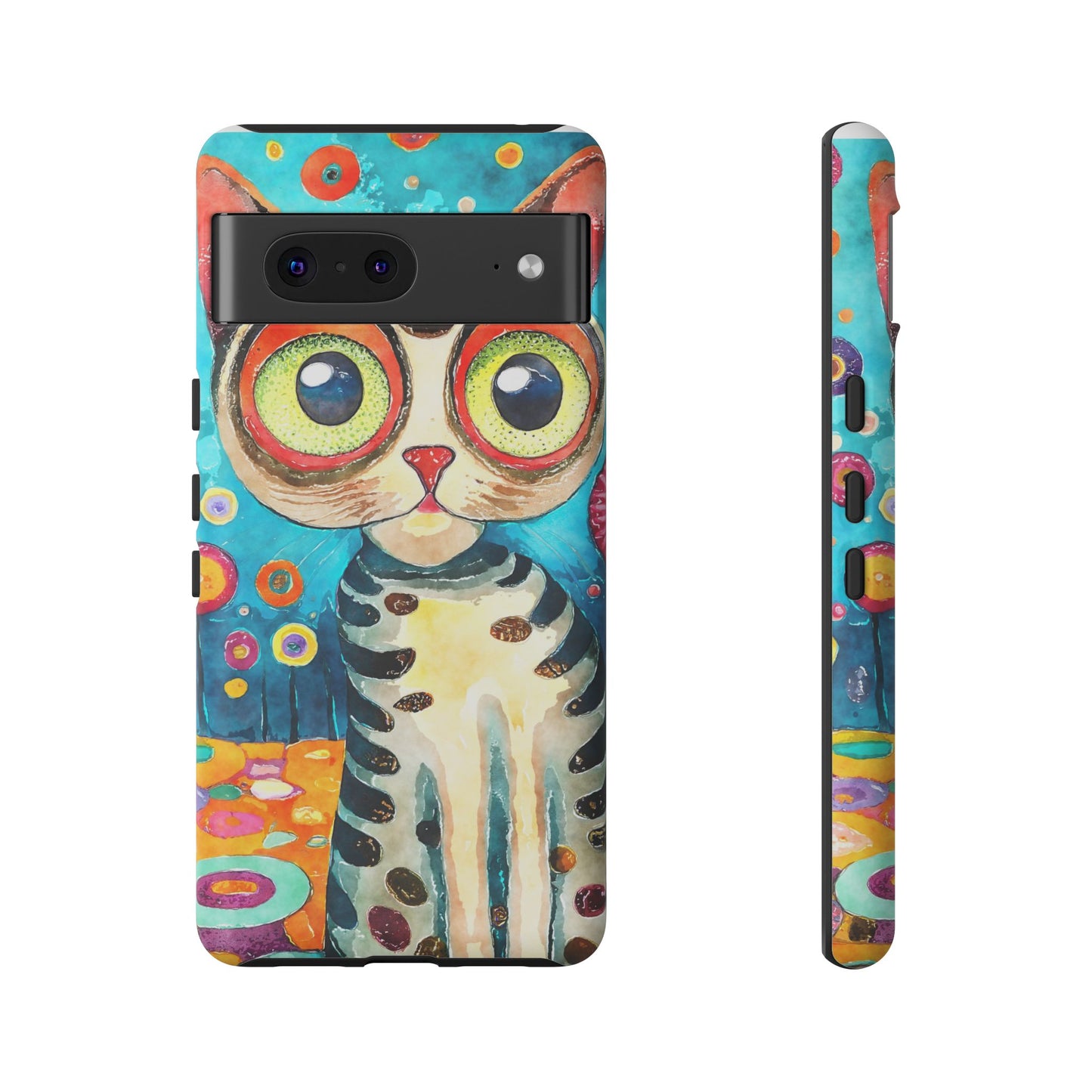 Here Kitty Kitty, Colorful Cat Phone Case - Unique Artistic Design for Cat Lovers