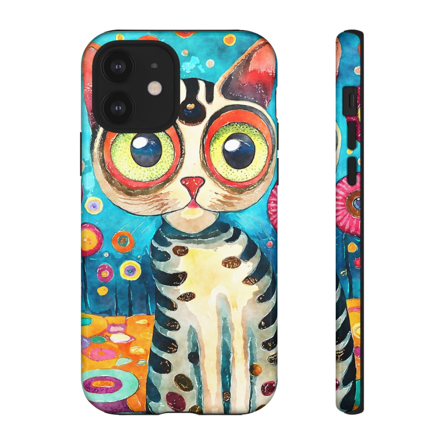 Here Kitty Kitty, Colorful Cat Phone Case - Unique Artistic Design for Cat Lovers