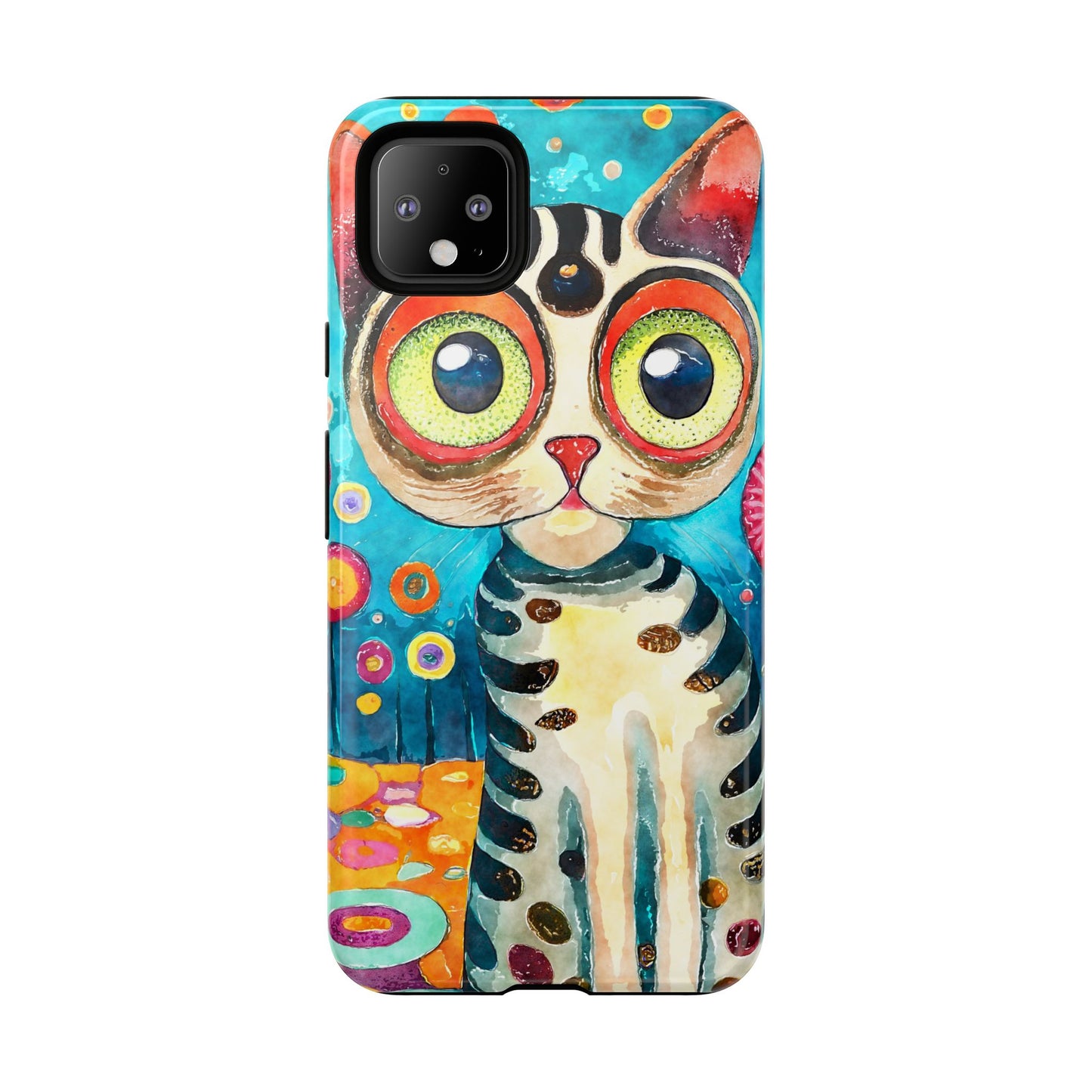 Here Kitty Kitty, Colorful Cat Phone Case - Unique Artistic Design for Cat Lovers