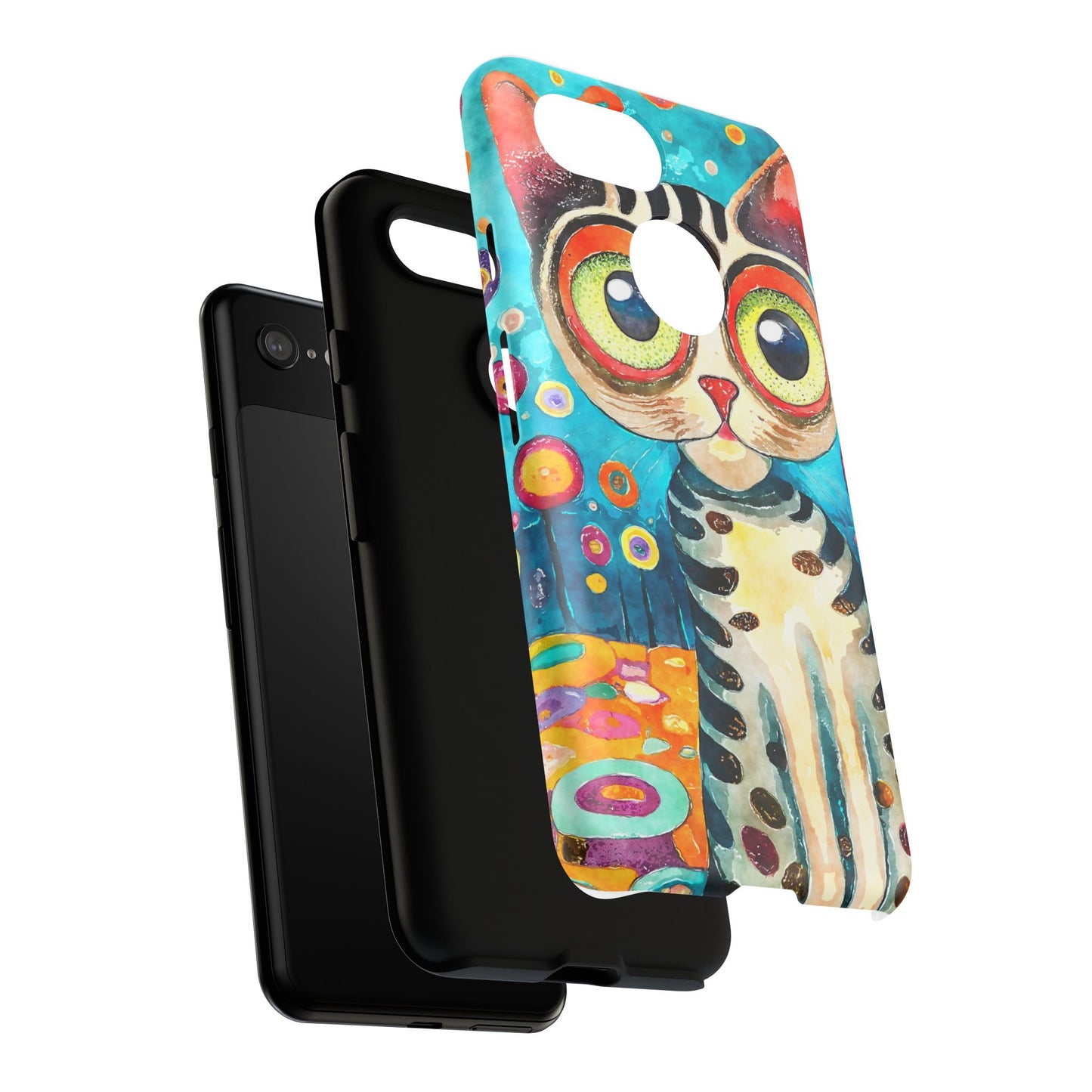 Here Kitty Kitty, Colorful Cat Phone Case - Unique Artistic Design for Cat Lovers