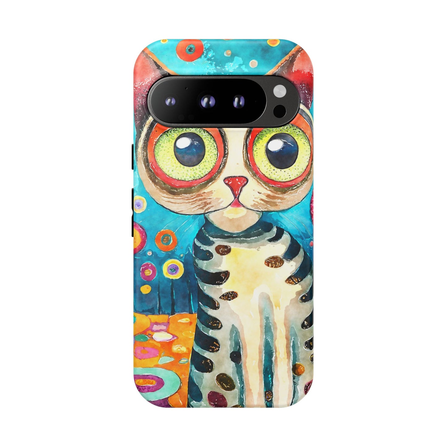 Here Kitty Kitty, Colorful Cat Phone Case - Unique Artistic Design for Cat Lovers