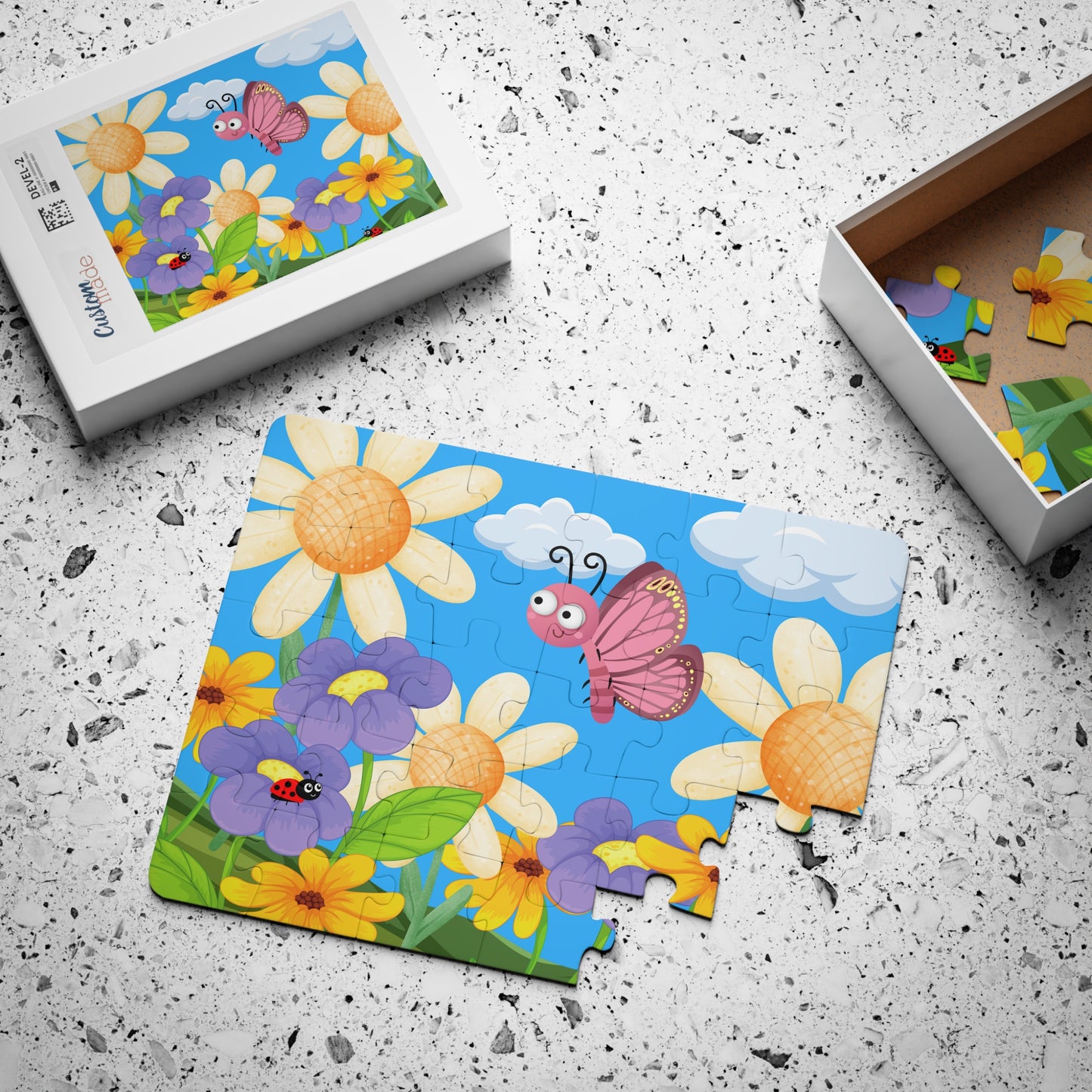 Butterfly & Flowers Kids' Jigsaw Puzzle, 30-Piece - Ann Malley Staycation Essentials