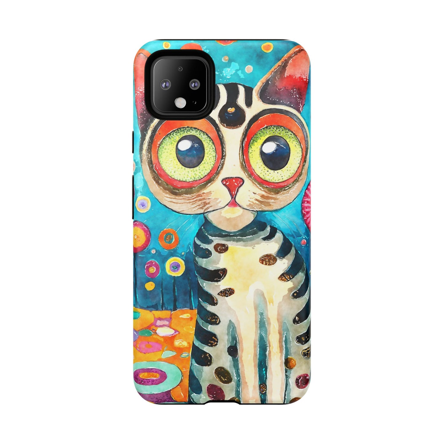 Here Kitty Kitty, Colorful Cat Phone Case - Unique Artistic Design for Cat Lovers