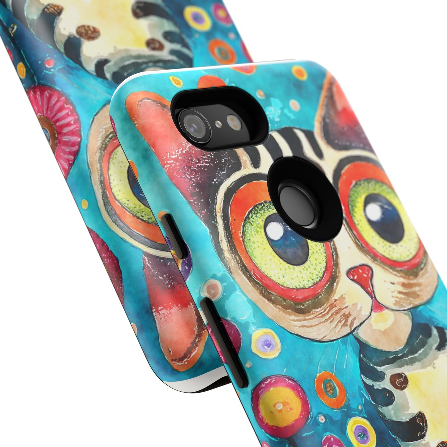 Here Kitty Kitty, Colorful Cat Phone Case - Unique Artistic Design for Cat Lovers