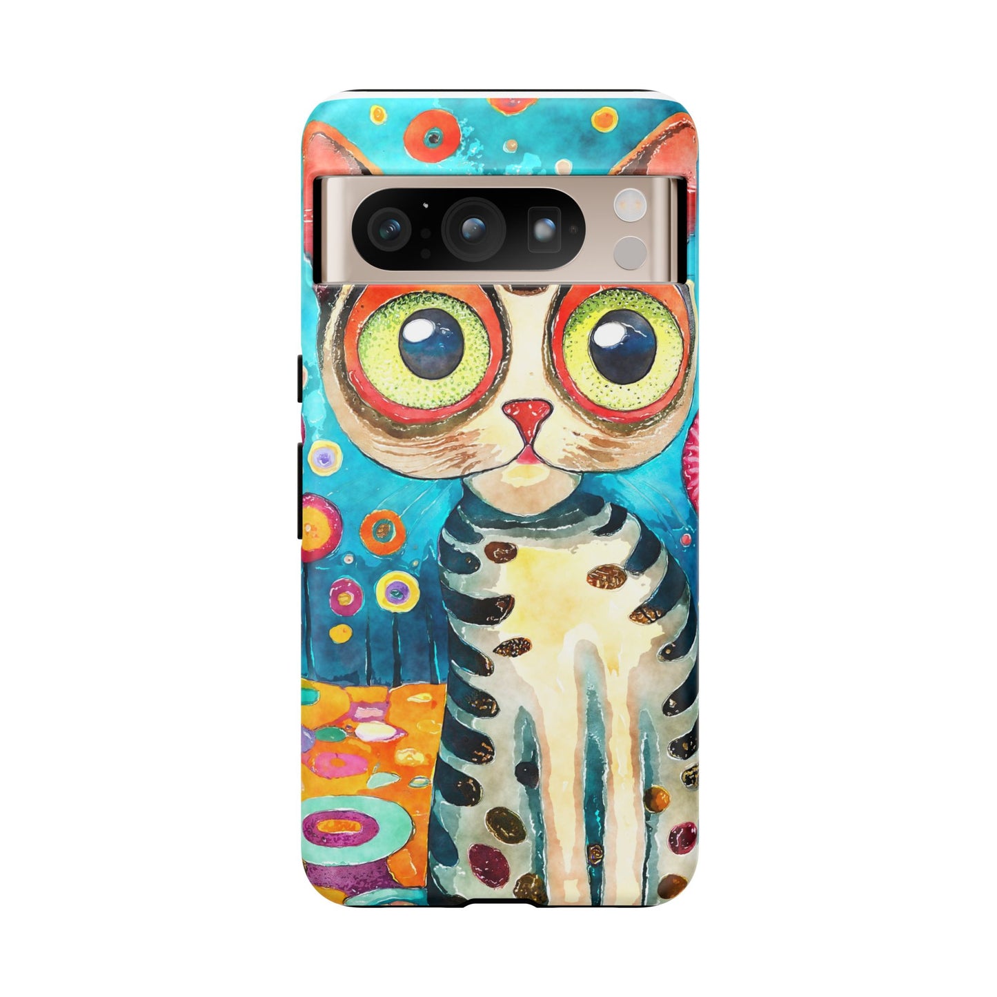 Here Kitty Kitty, Colorful Cat Phone Case - Unique Artistic Design for Cat Lovers