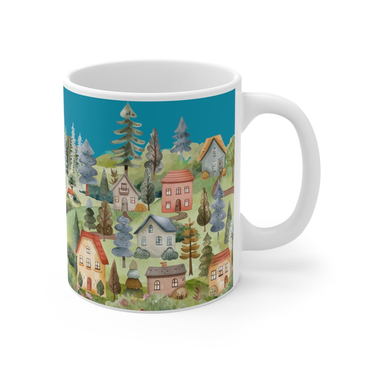 Village Life Ceramic Mug 11oz