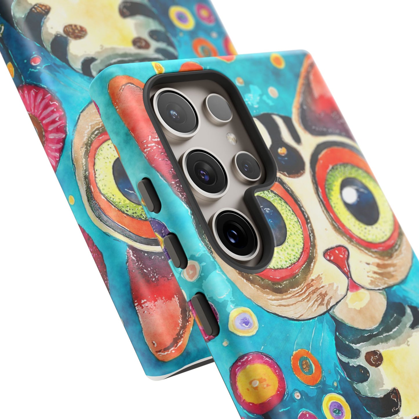 Here Kitty Kitty, Colorful Cat Phone Case - Unique Artistic Design for Cat Lovers