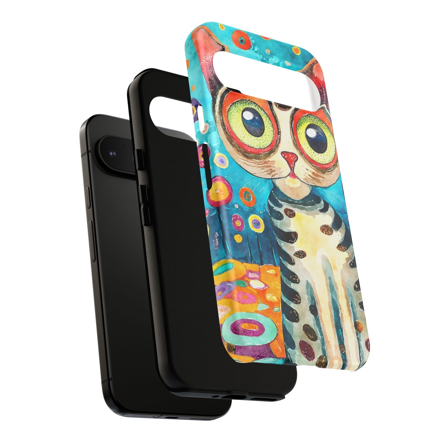 Here Kitty Kitty, Colorful Cat Phone Case - Unique Artistic Design for Cat Lovers