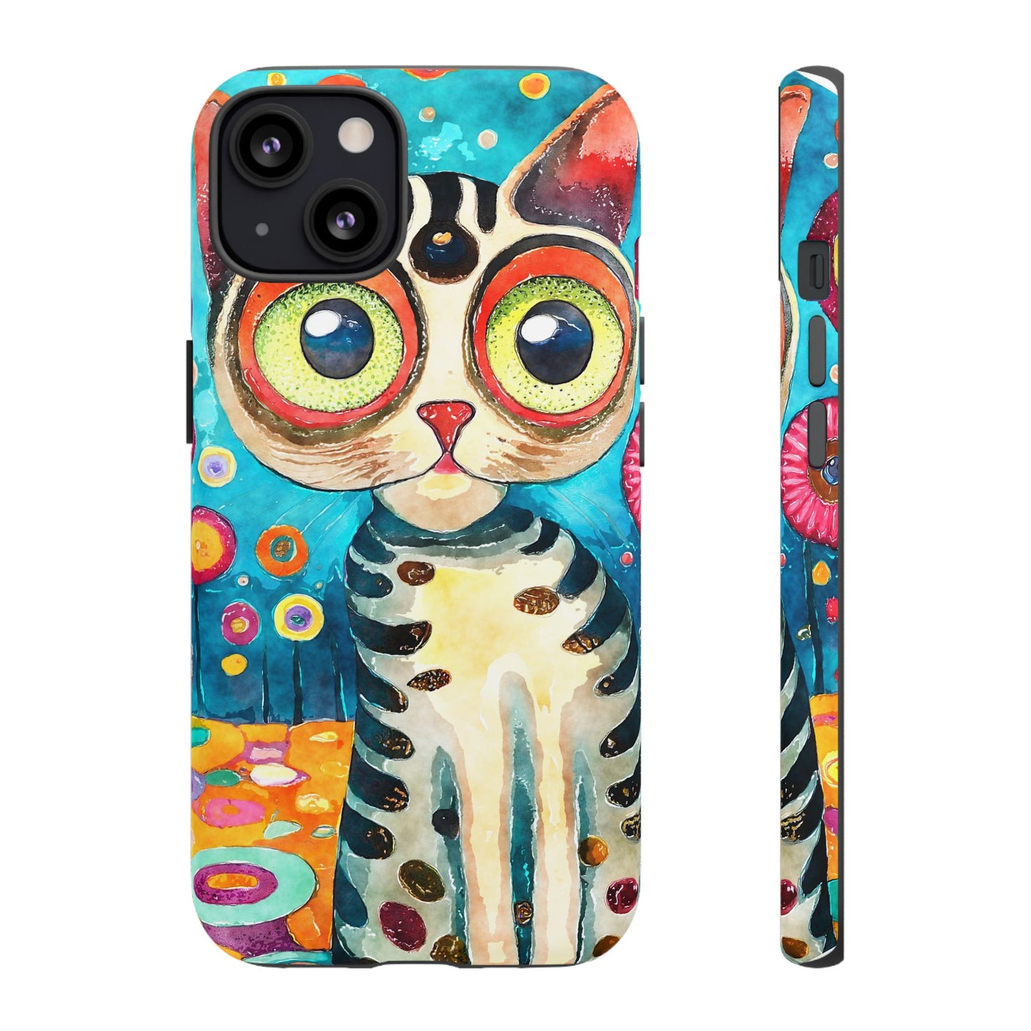 Here Kitty Kitty, Colorful Cat Phone Case - Unique Artistic Design for Cat Lovers