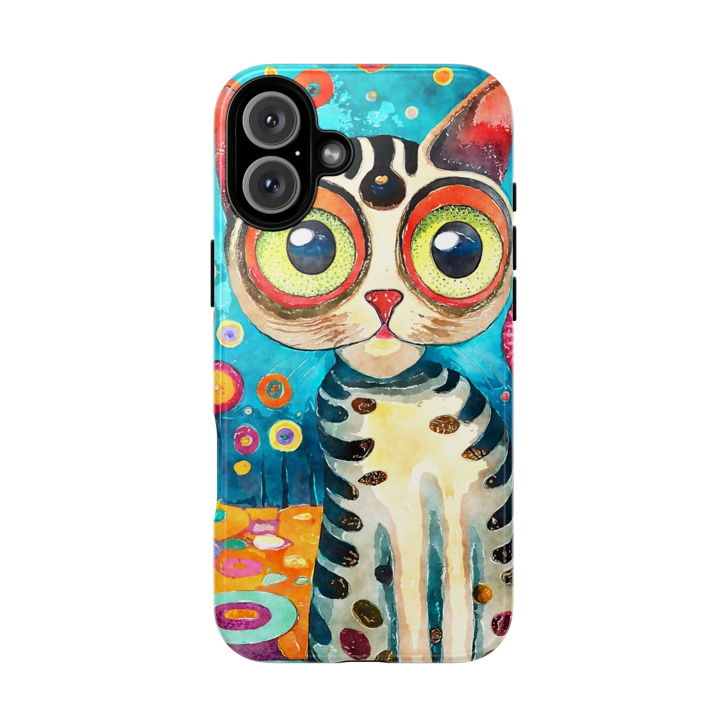 Here Kitty Kitty, Colorful Cat Phone Case - Unique Artistic Design for Cat Lovers