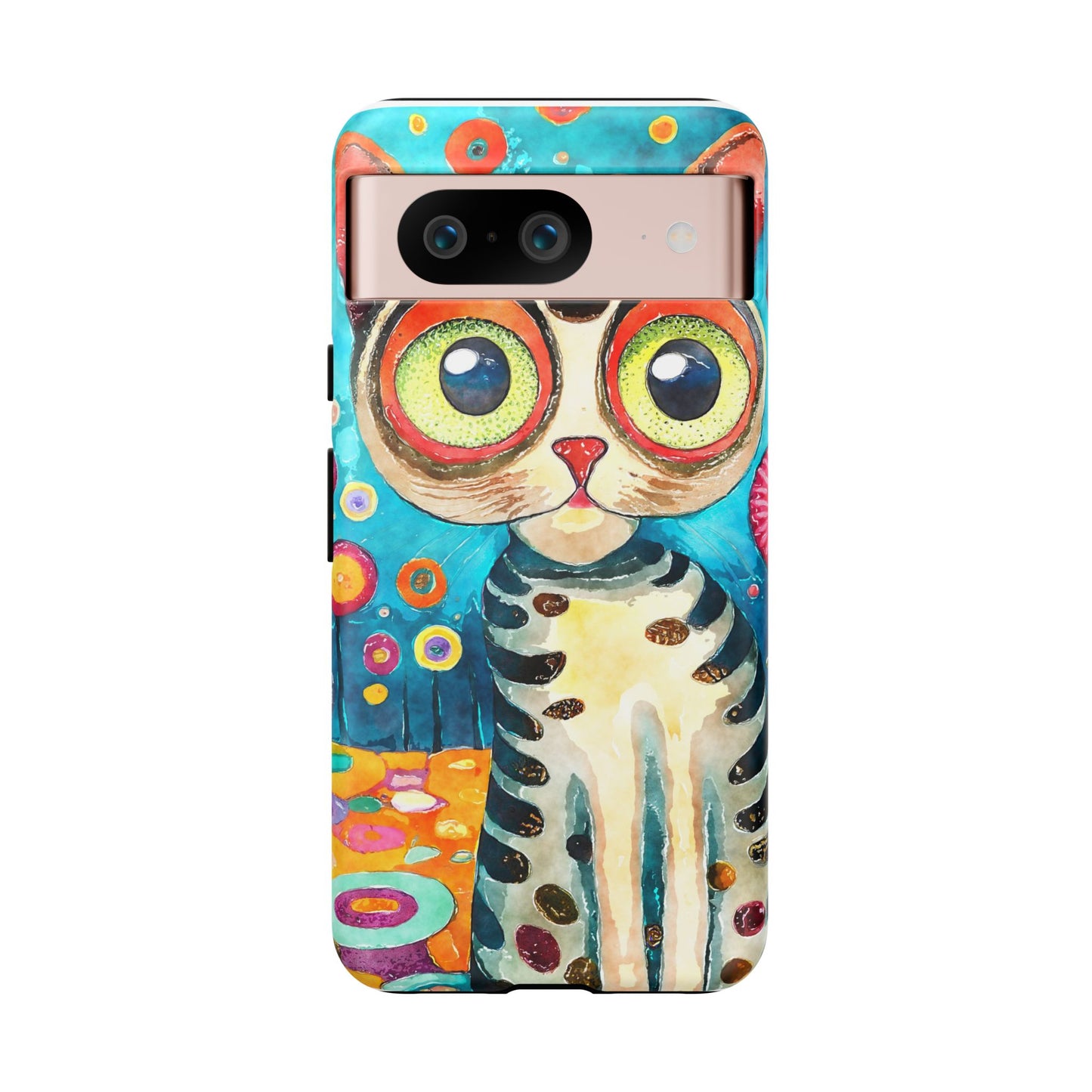 Here Kitty Kitty, Colorful Cat Phone Case - Unique Artistic Design for Cat Lovers