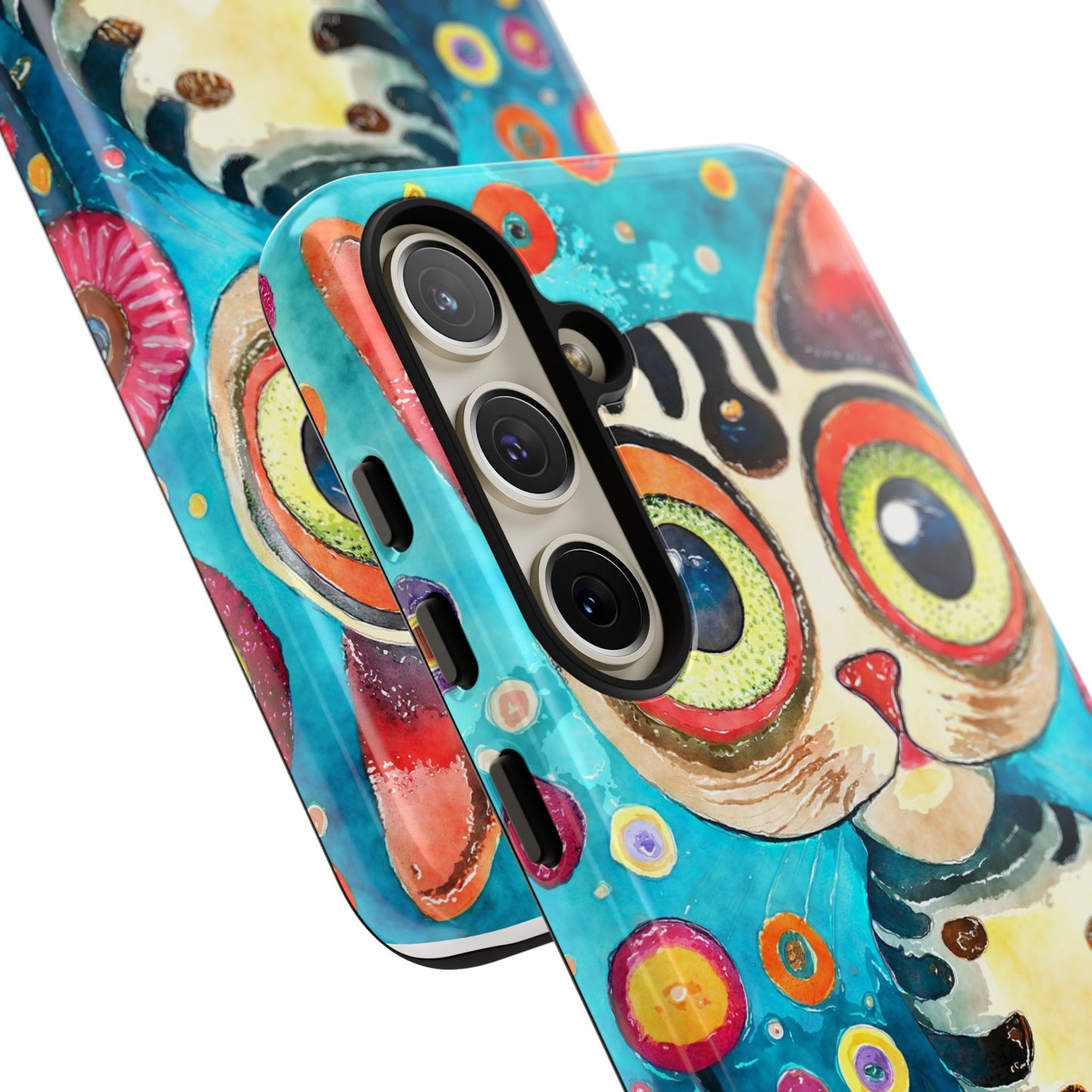 Here Kitty Kitty, Colorful Cat Phone Case - Unique Artistic Design for Cat Lovers