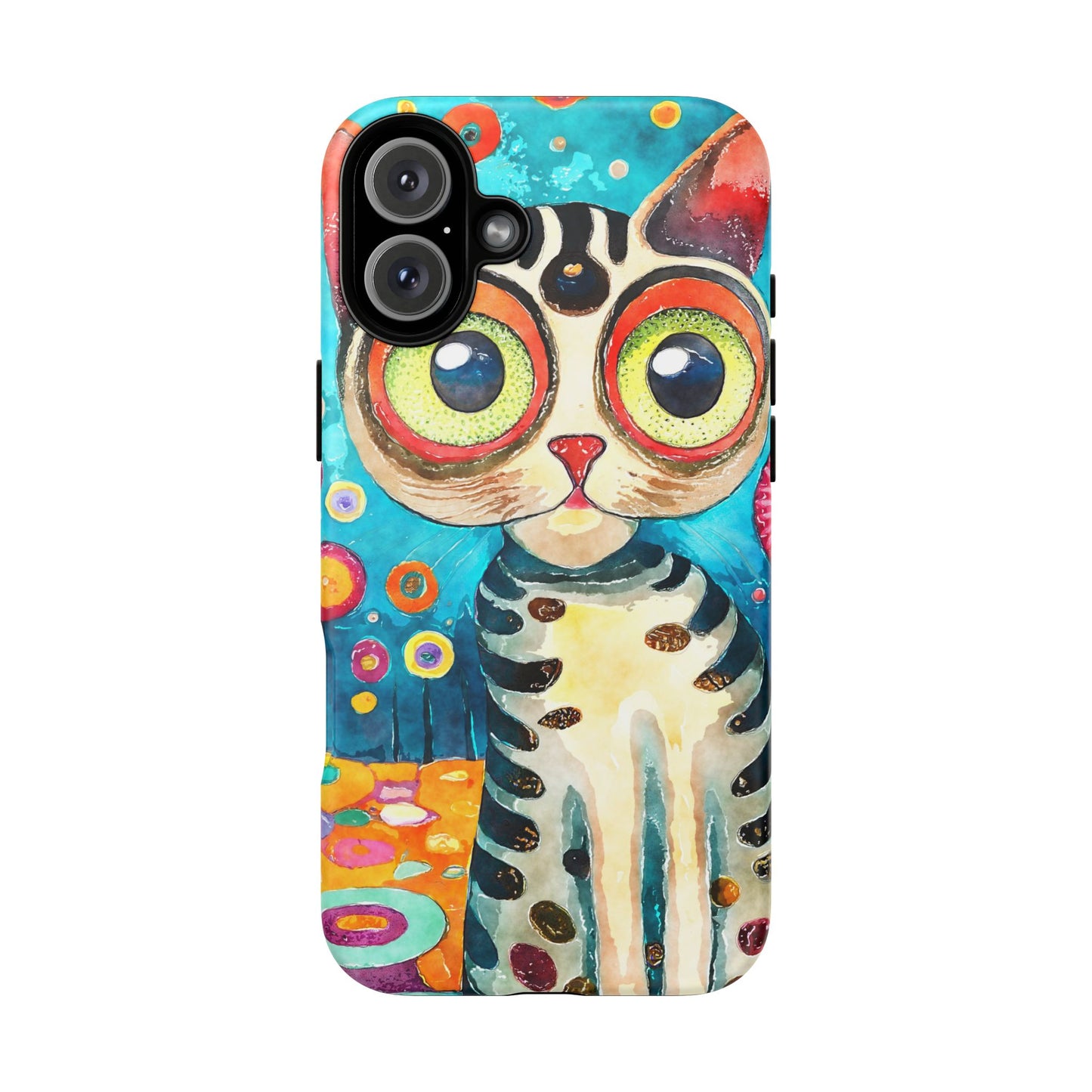 Here Kitty Kitty, Colorful Cat Phone Case - Unique Artistic Design for Cat Lovers