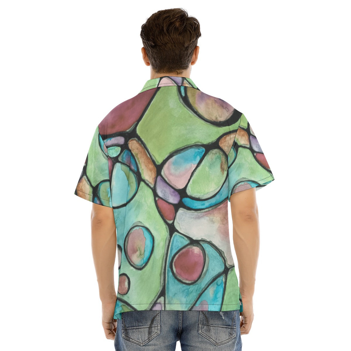 Groovy Green Men's Short Sleeve Button-down Shirt