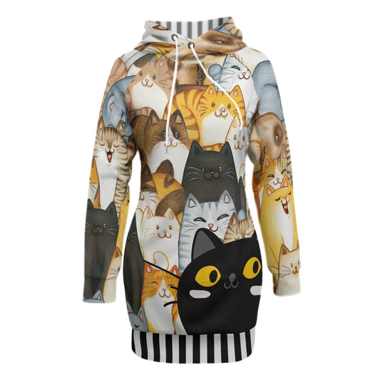 Cuddly Cat Snuggle Women's Pullover Hoodie With Raglan Sleeve  [FREE SHIPPING]