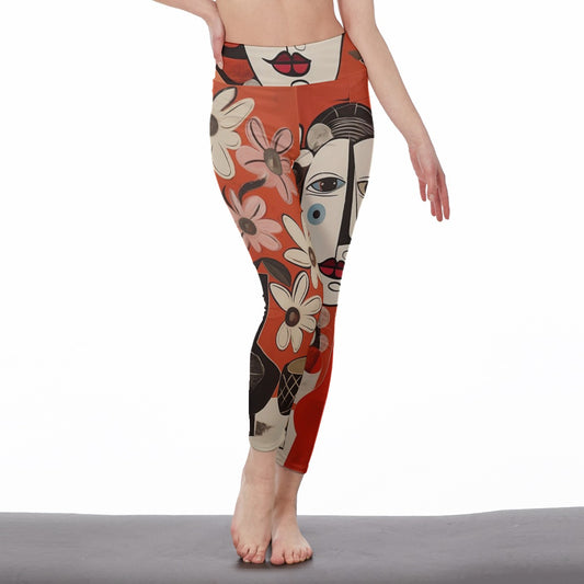 Kiss Me All-Over Print Women's High Waist Leggings | Side Stitch Closure | XS-5XL