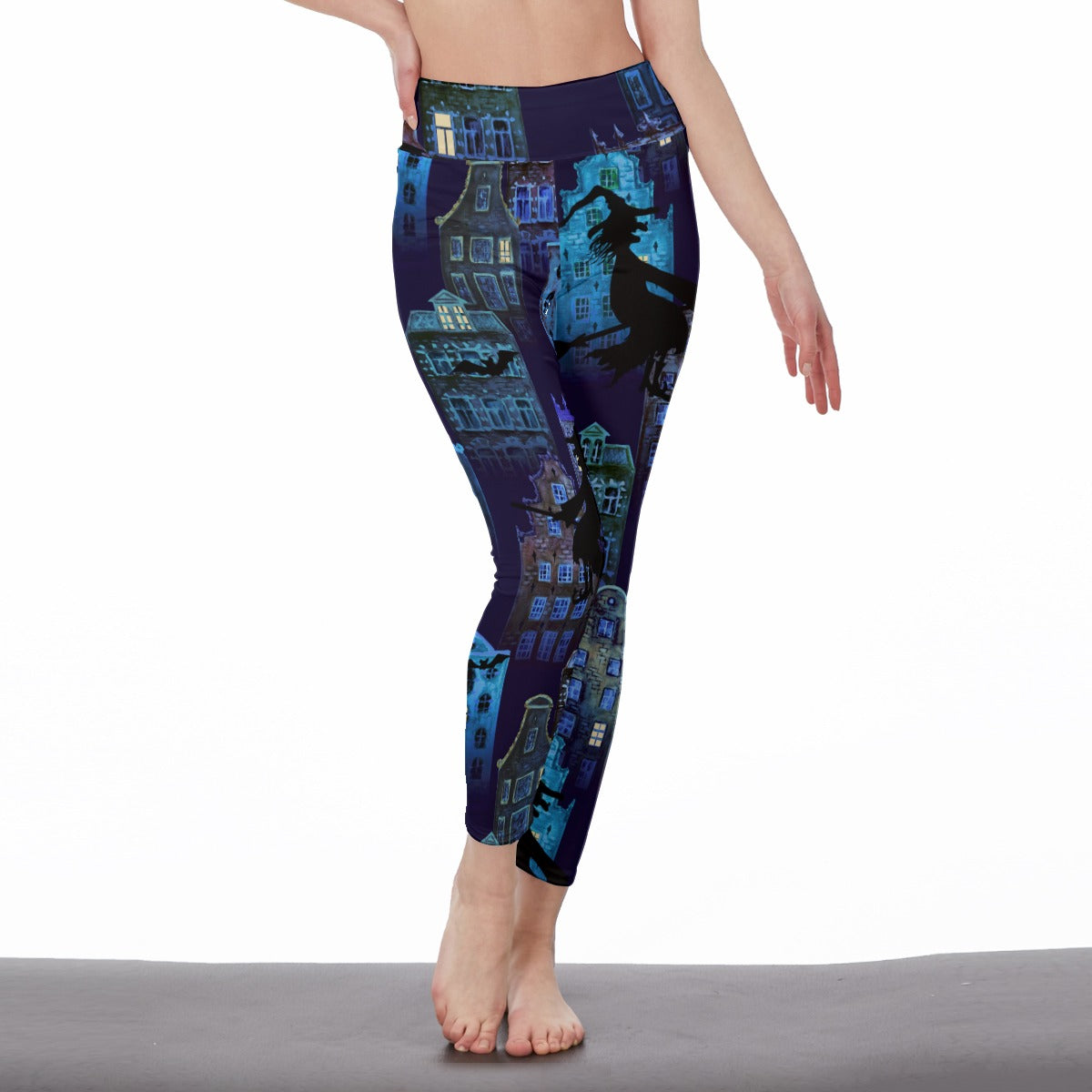 Night Rider Women's High Waist Halloween Leggings | Side Stitch Closure