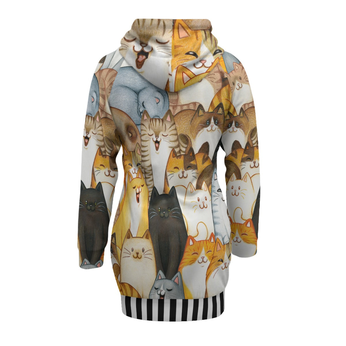 Cuddly Cat Snuggle Women's Pullover Hoodie With Raglan Sleeve  [FREE SHIPPING]