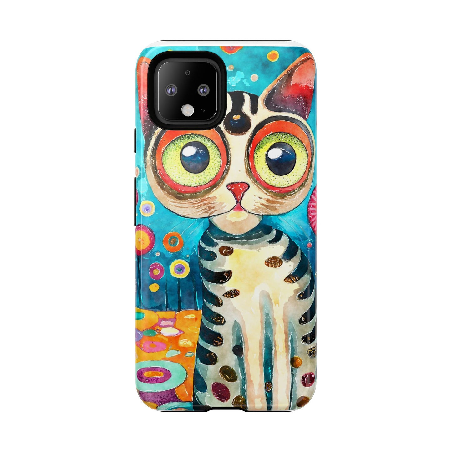 Here Kitty Kitty, Colorful Cat Phone Case - Unique Artistic Design for Cat Lovers