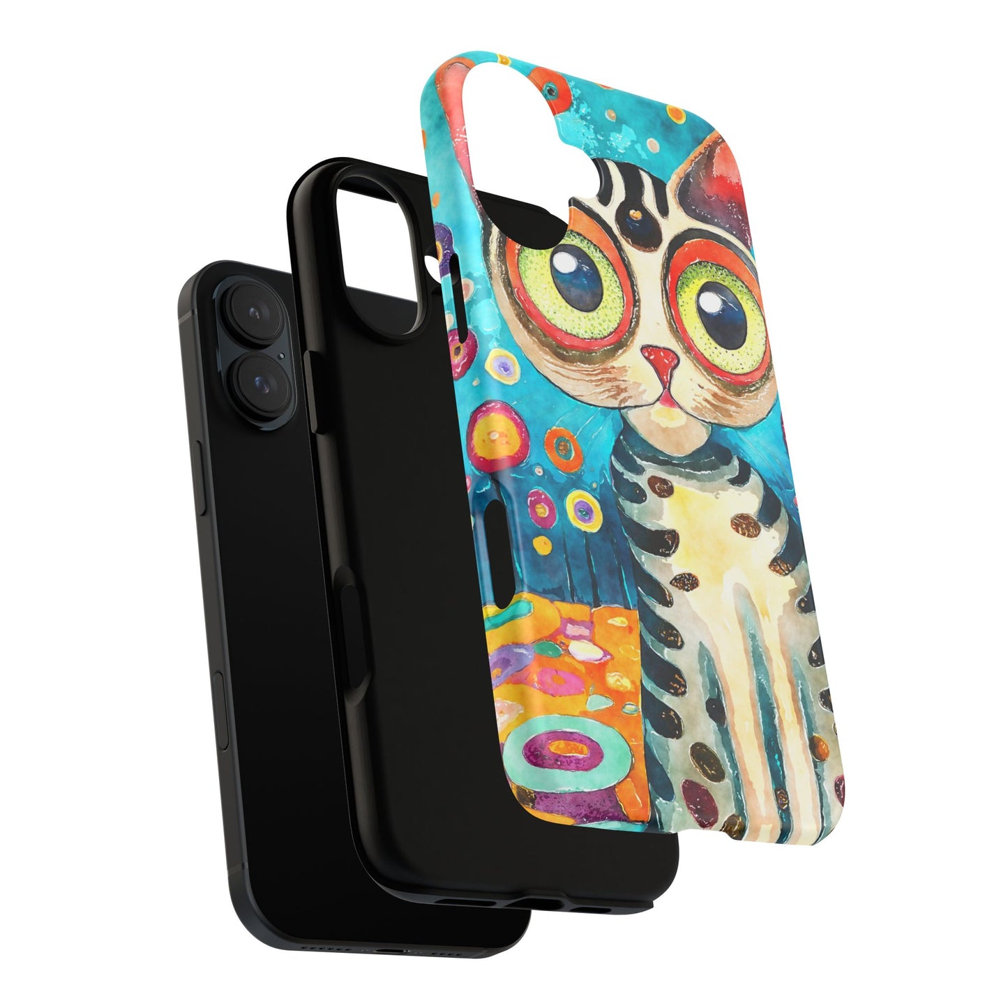 Here Kitty Kitty, Colorful Cat Phone Case - Unique Artistic Design for Cat Lovers