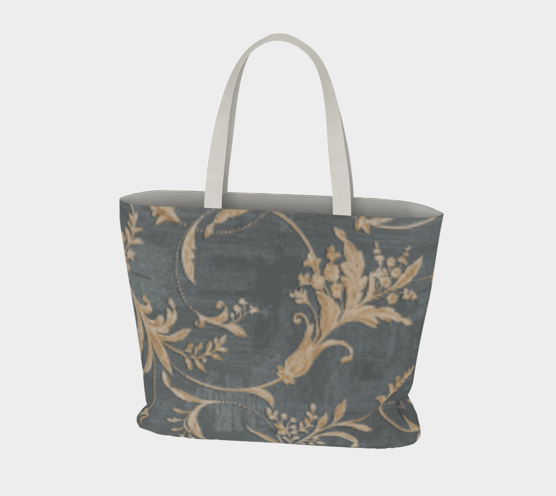 Muted Blue Large Market Tote Bag - Ann Malley Staycation Essentials