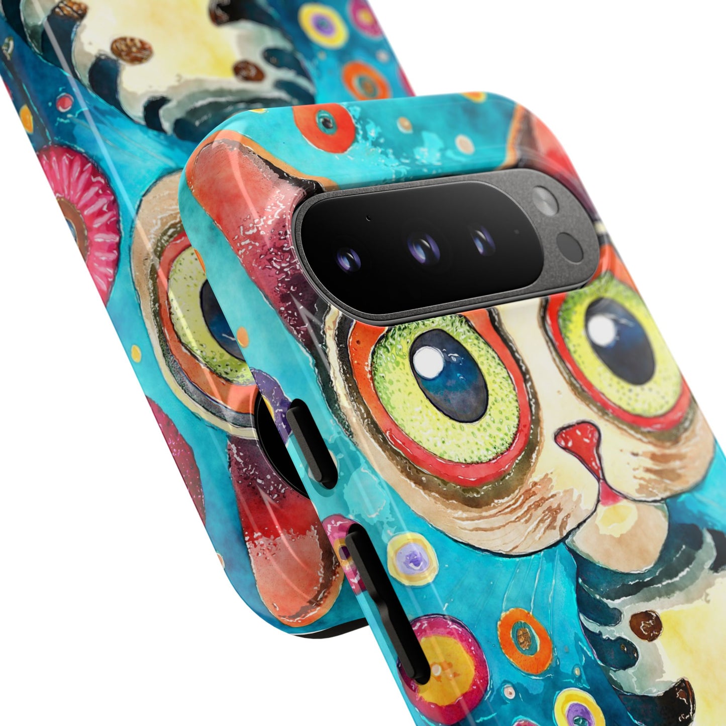 Here Kitty Kitty, Colorful Cat Phone Case - Unique Artistic Design for Cat Lovers