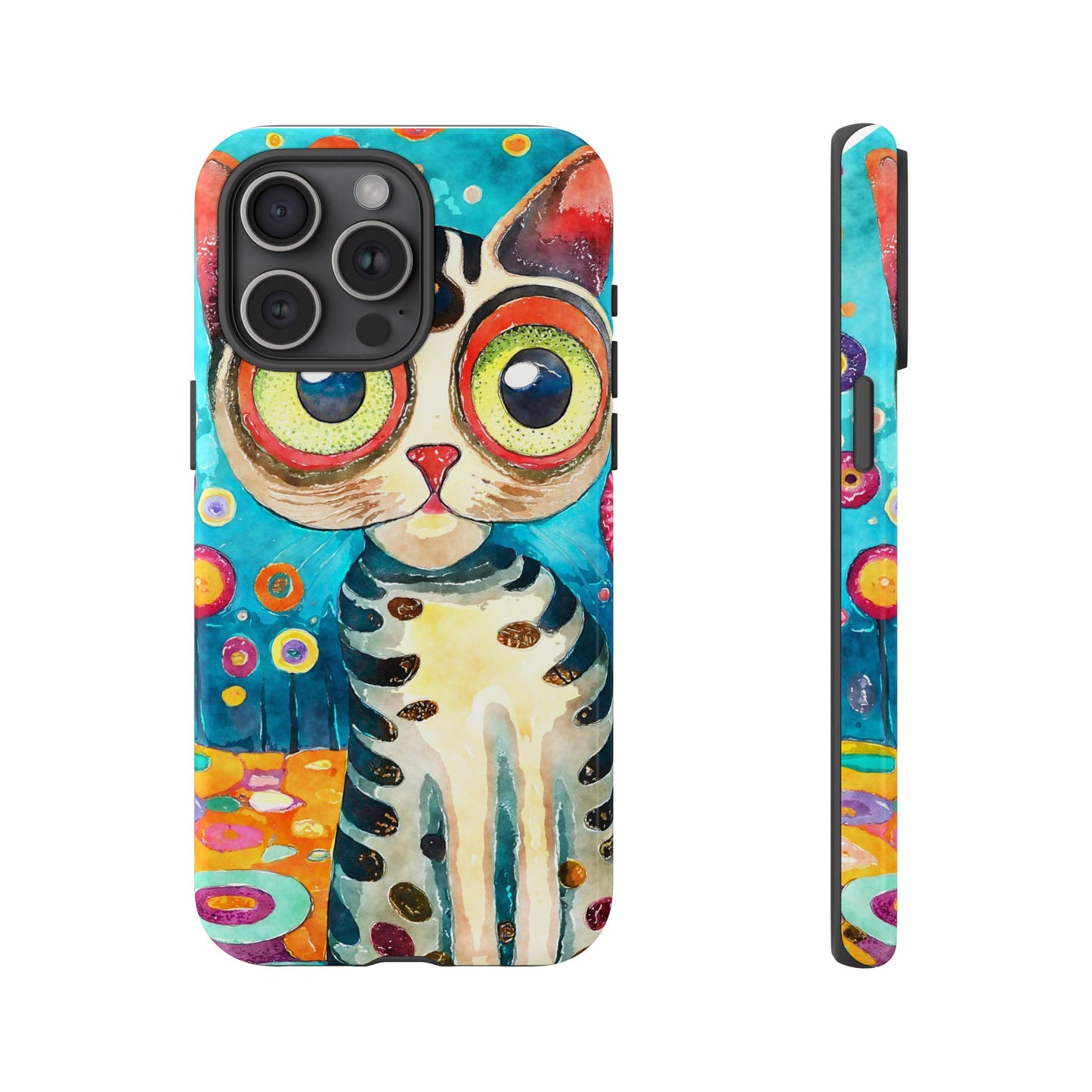 Here Kitty Kitty, Colorful Cat Phone Case - Unique Artistic Design for Cat Lovers