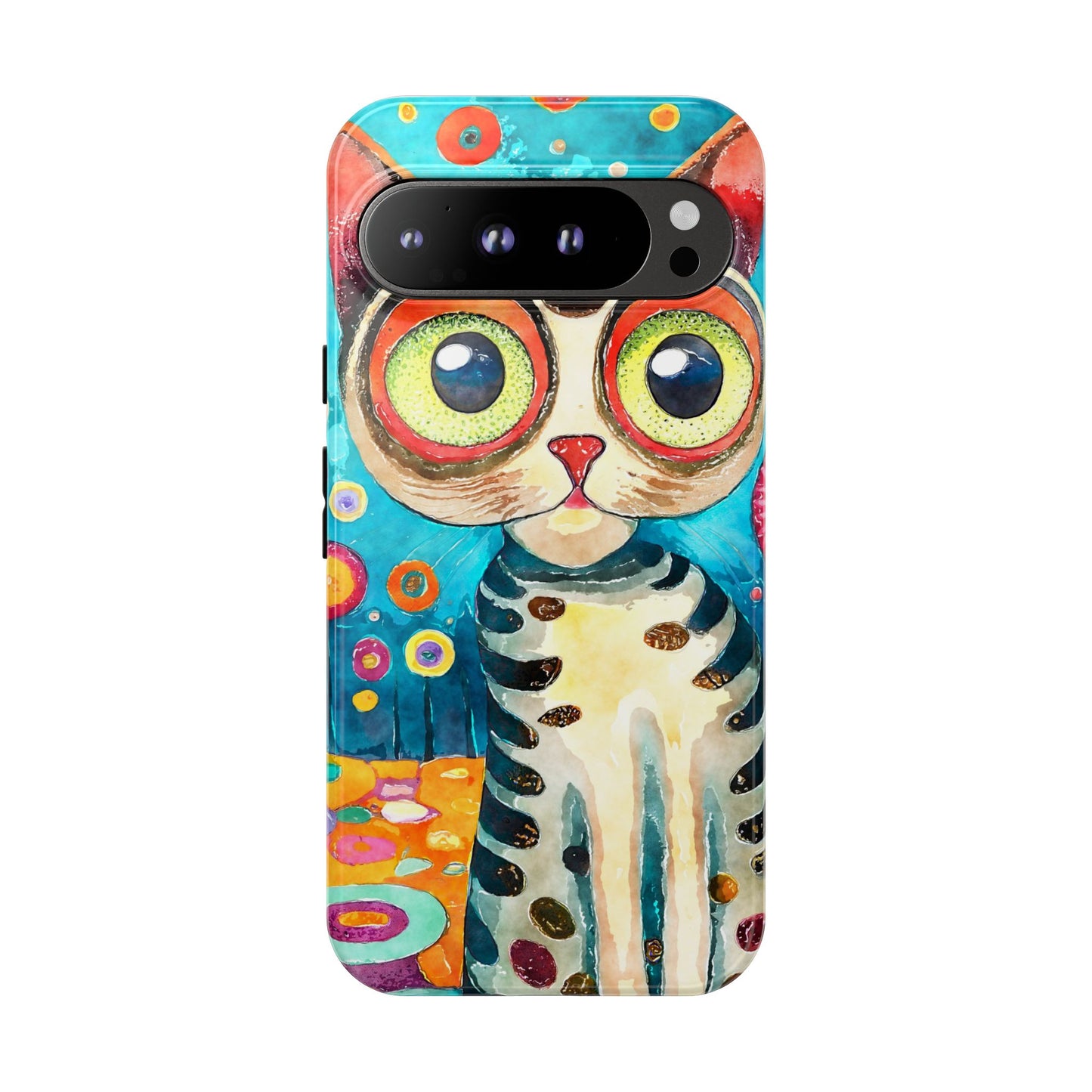 Here Kitty Kitty, Colorful Cat Phone Case - Unique Artistic Design for Cat Lovers