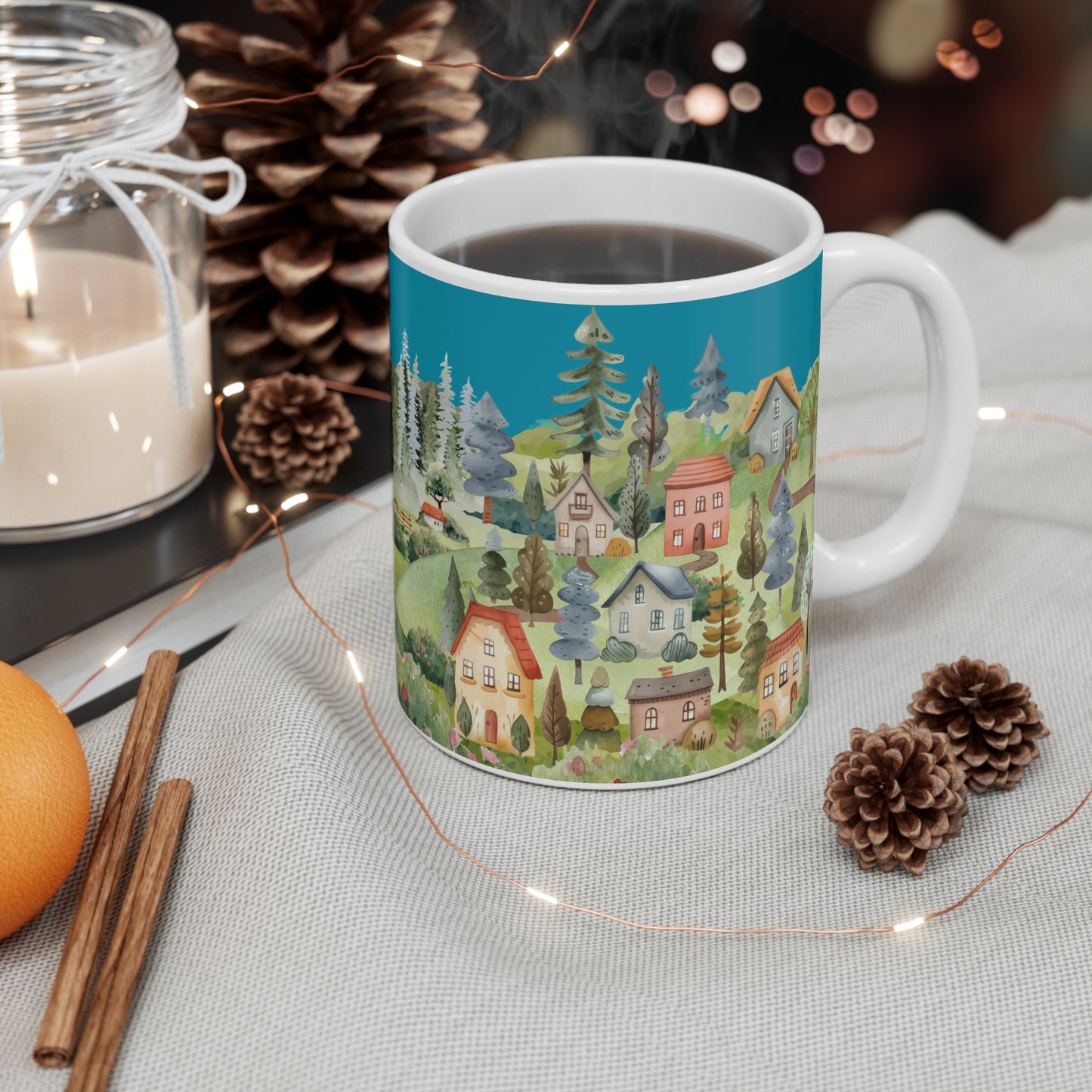 Village Life Ceramic Mug 11oz