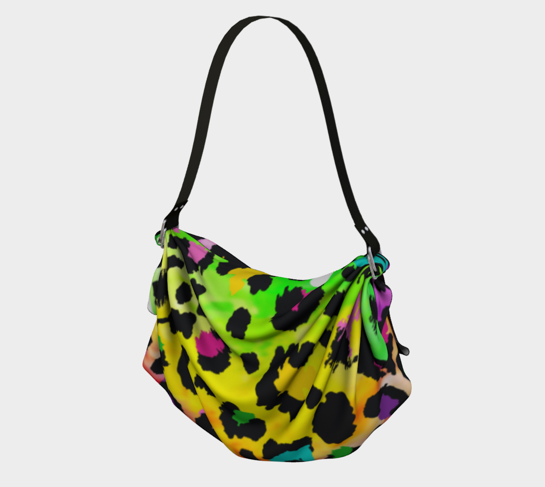 Electric Cheetah Origami Tote Bag | Scarf - Ann Malley Staycation Essentials