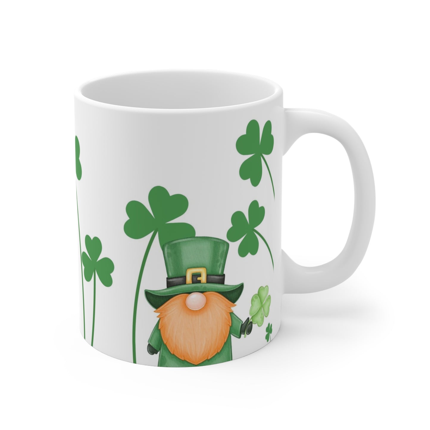 Lucky Leprechaun, Custom Clover Ceramic Mug 11oz