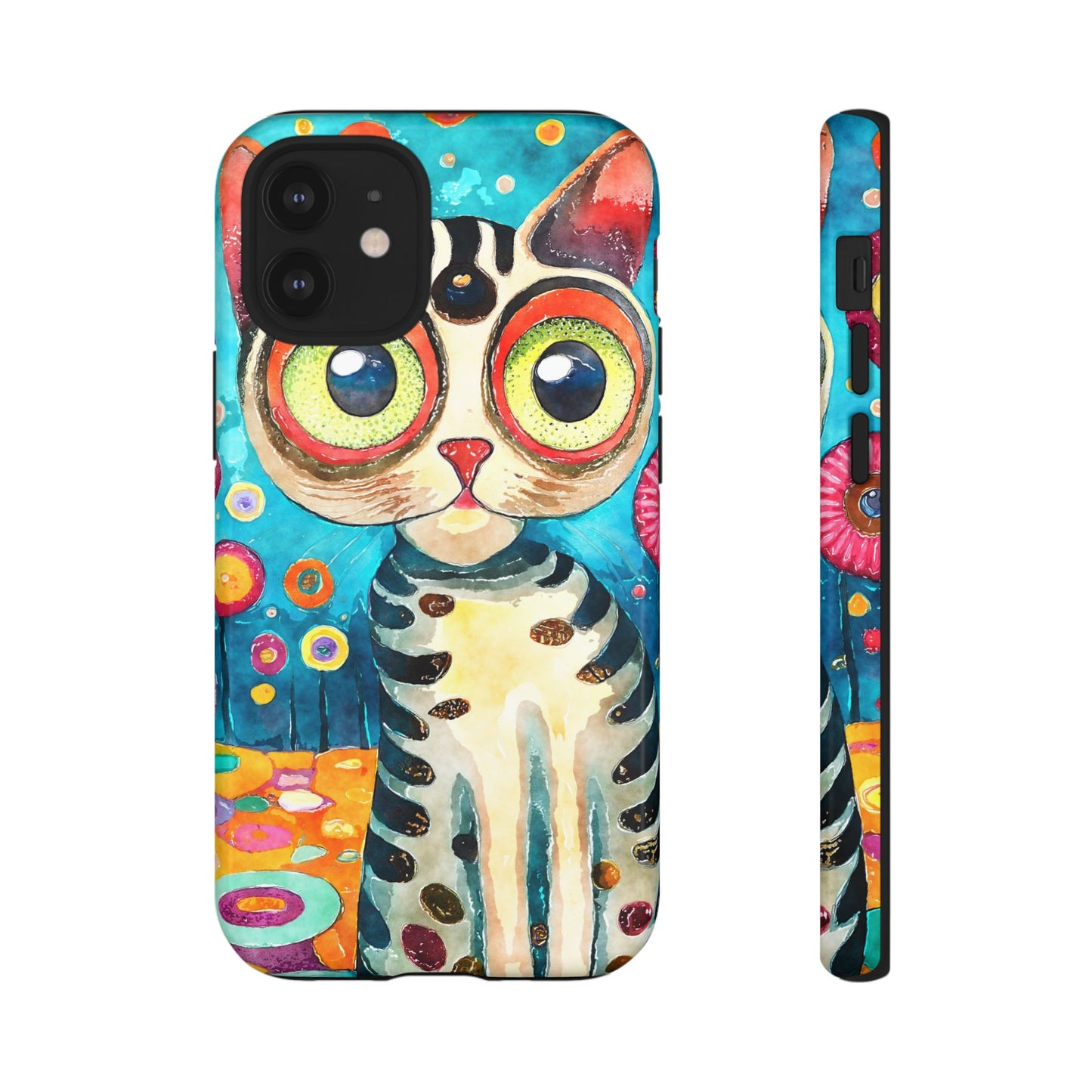 Here Kitty Kitty, Colorful Cat Phone Case - Unique Artistic Design for Cat Lovers