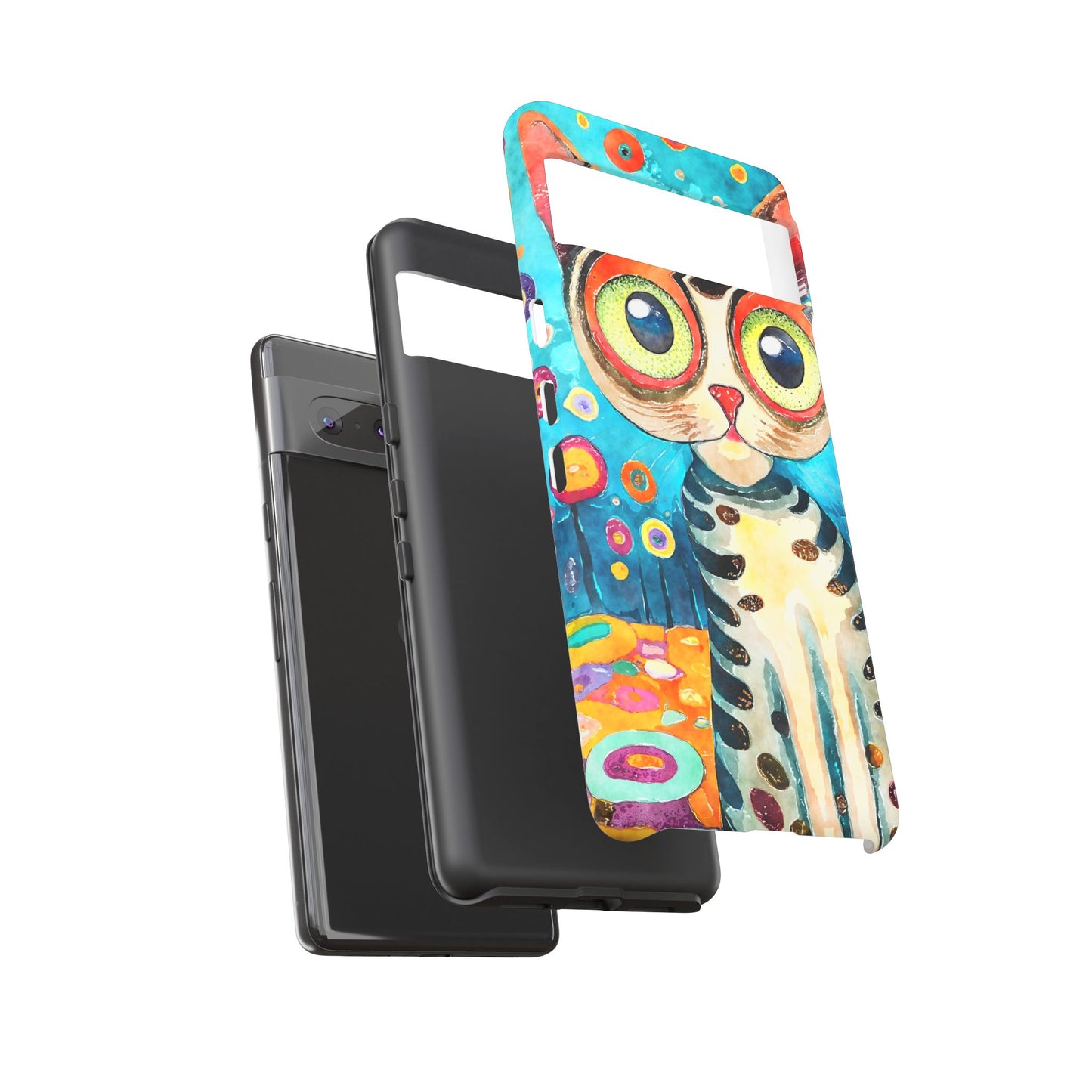 Here Kitty Kitty, Colorful Cat Phone Case - Unique Artistic Design for Cat Lovers