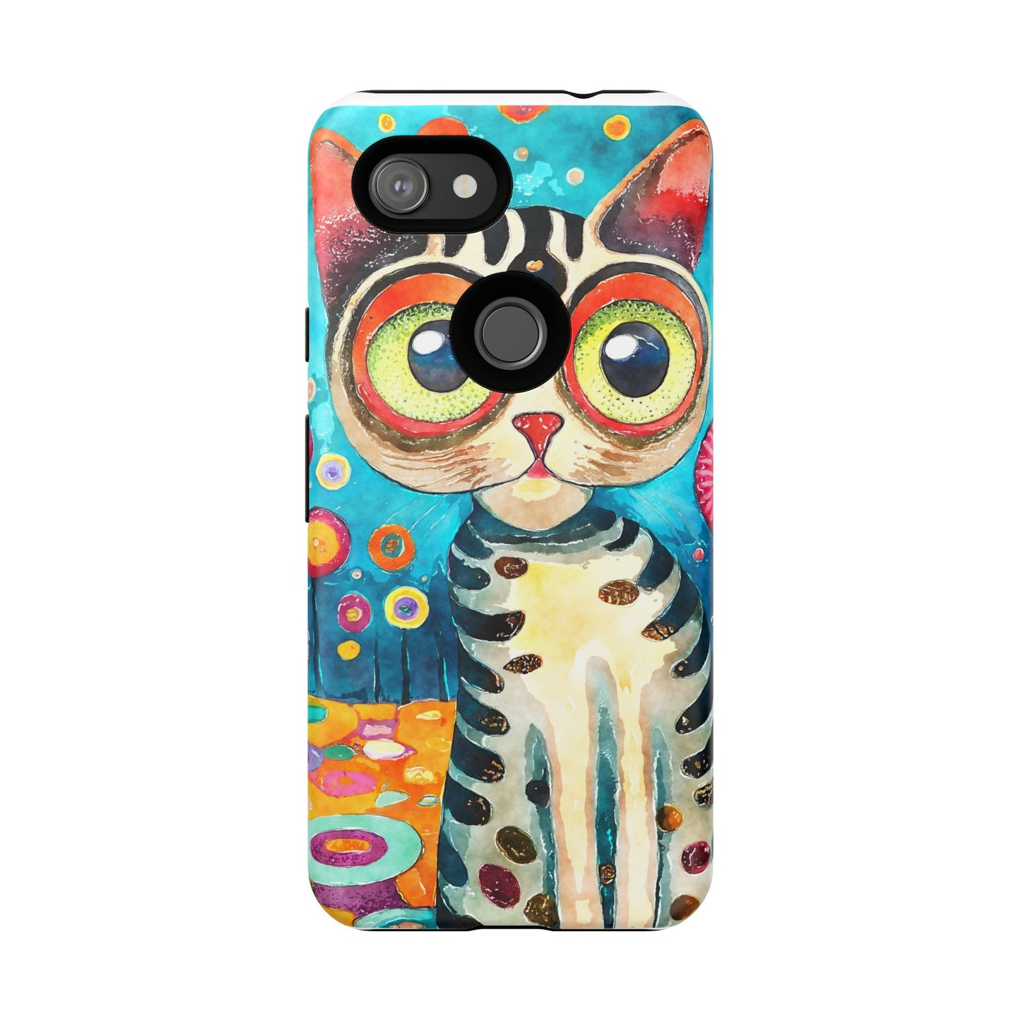 Here Kitty Kitty, Colorful Cat Phone Case - Unique Artistic Design for Cat Lovers